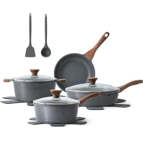 Healthy Non-toxic Cookware Set Kitchen Cooking Set with Stay-cool Handle