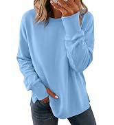 PRETTYGARDEN Womens Oversized Long Sleeve Crewneck Sweatshirts Thumb Hole | Soft Cozy Fleece, Cen...
