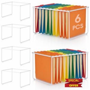6 Pcs Hanging File Folder Frame Hanging File Organizer