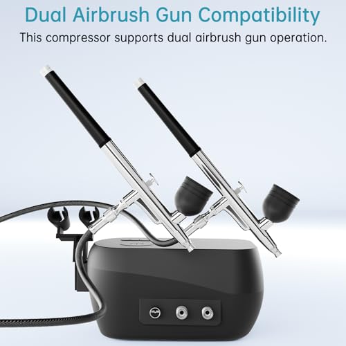 2 Airbrushes with 0.2/0.3/0.5mm Nozzle/Cleaning Sets
