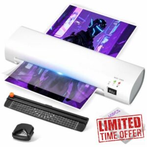 9 Inch Portable Laminator Machine with 40 Laminating                                                          A4 Cold & Thermal Laminator