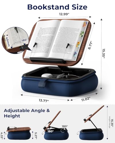 Book Holder for Reading in Bed Adjustable Book Stand with Soft Beanbag Pillow