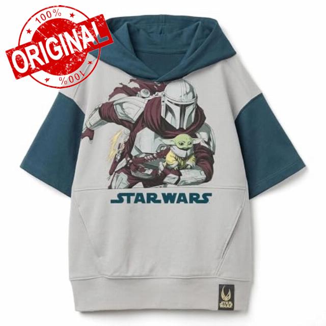 STAR WARS Boys' Star Wars the Mandalorian & Grogu Boys' Short Sleeve Hoodie Sweatshirt Kids Fleece Pullove