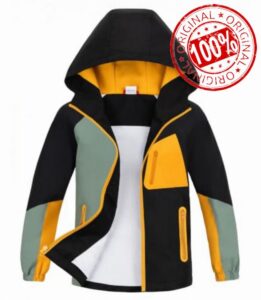 Boys Rain Jacket Waterproof Windbreaker with Hood Mesh Lined                                                          Waterproof Shell