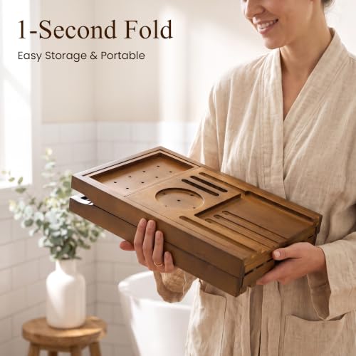 book & tablet for relaxing bath time