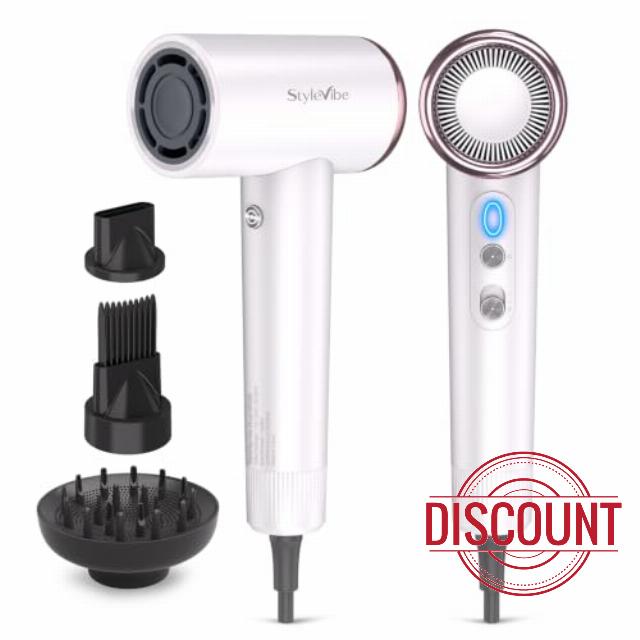 High-Speed Ionic Hair Dryer with 3 Attachments Magnetic Diffuser & Nozzle