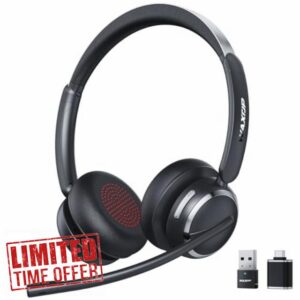 Wireless Headset with Mic for Work
