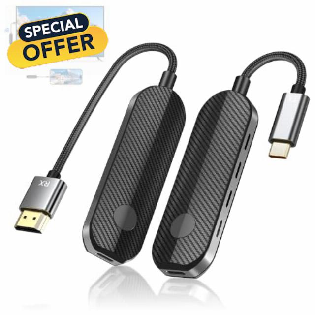 Wireless HDMI Transmitter and Receiver Kit 165ft 5G/2.4G Wireless HDMI Extender