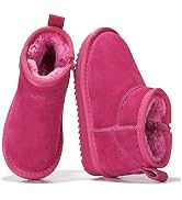 Project Cloud Girls 100% Genuine Leather Non Slip Fur Lined Ankle Boots | Water Resistant Lightwe...