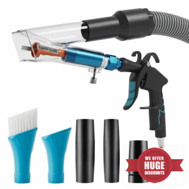 GOCCIDA 2IN1 Car Cleaning Gun Detailing Dry Air Blow Gun&Vacunm Gun for Car                                                          Multi-Purpose Pro Auto Detailing Tool Detachable Sprinkler Head for Interior & Exterior Deep Cleaning with Air Compresso