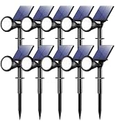 WELALO Solar Lights Outdoor Waterproof Flag Spotlights 10 Pack (Colored) | 7 Modes Color Changing...