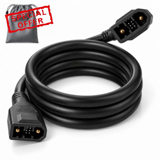 1.5M / 4.92FT XT150 Extra Battery Cable for EcoFlow Delta 2/3 & Wave 2/3                                                          Extra-long 1.5M / 4.92FT XT150 cable for more flexible battery placement