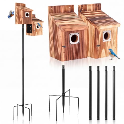 Bluebird House with 1.5'' Entrance for Wrens Finches Swallows Birds Watching Weather Statio