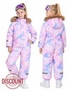 JiAmy Kids Snowsuit One Piece Waterproof Insulated Snowboarding Coverall                                                          Waterproof insulated snow suit;lightweight warmth;reflective straps;vibrant prints for skiing