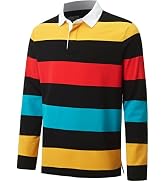 VANLYTK Mens Polo Shirts Striped Cotton Moisture Wicking Classic Collared Casual Golf Shirts for Men