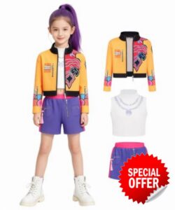 Kids Pop Singer Group Costume Girls Halloween Costumes Cosplay Outfit Set                                                          Demon Cosplay Hunters Costume