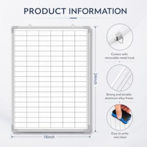 24 x 18 Inch                                                          Lined Dry Erase Surface