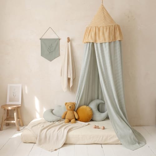 Stripe Cotton Canopy Hanging Princess Bed Canopy
