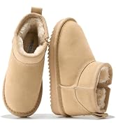 Project Cloud Girls 100% Genuine Leather Non Slip Fur Lined Ankle Boots | Water Resistant Lightwe...
