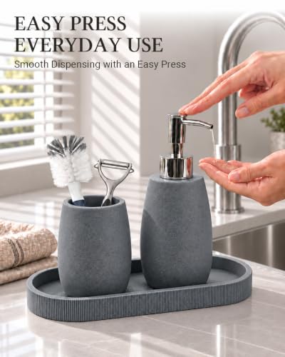 Coordinated Stone-Look Countertop Accessories for Vanity
