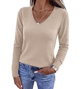 PRETTYGARDEN Womens Long Sleeve Lightweight Sweaters V Neck Casual Tops | Loose Basic Pullover To...