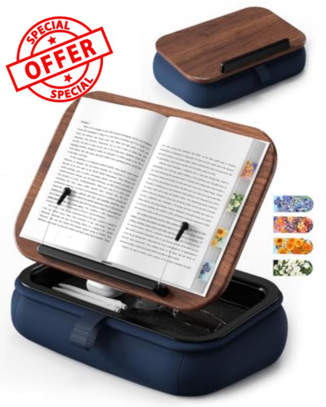 Lap Book Pillow Stand with Storage