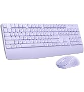 seenda Bluetooth Compact Keyboard and Mouse Combo, 2.4G, Pink | Quiet round keycaps plus Bluetoot...