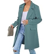 PRETTYGARDEN Women's 2026 Spring Fall Long Blazer Jackets Long Sleeve Lapel Pockets Loose Fit Wor...