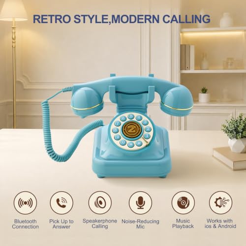 with Retro Phone Handset and Speakerphone
