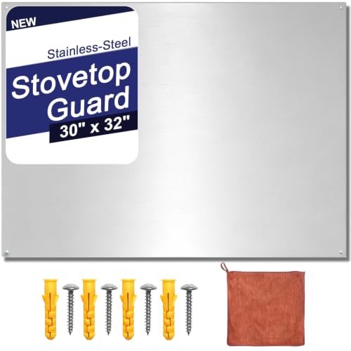 Flushed Metal Panel Splatter Protector for Kitchen Wall and Ultra Flat