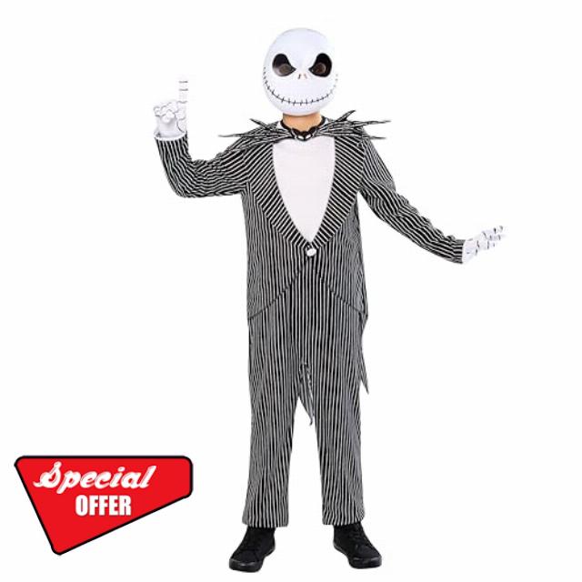Party City Disney Tim Burton's The Nightmare Before Christmas: Jack Skellington Costume for Kids