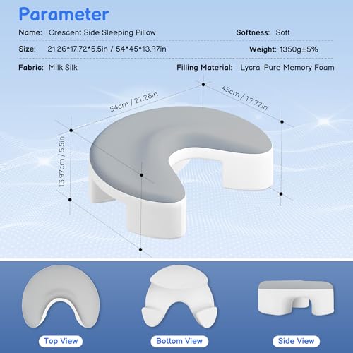 Shoulder & Rotator Cuff Pain Relief - Ideal for Side Sleepers Grey