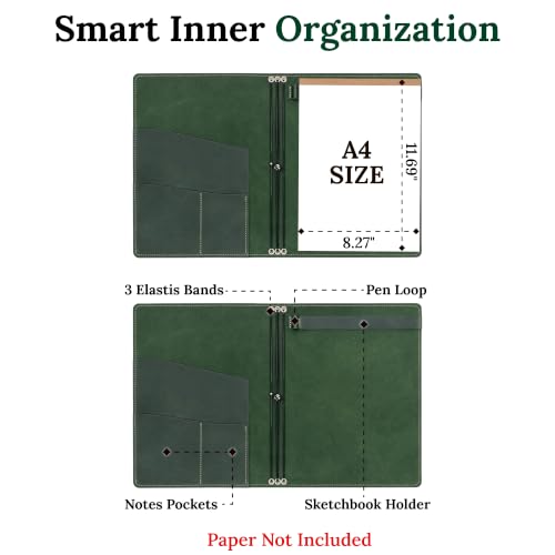 Refillable Journal Cover with Pockets