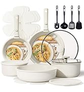 CAROTE 19pcs Pots and Pans Non Stick, Cookware Sets Detachable Handle, Induction Kitchen Pots and...