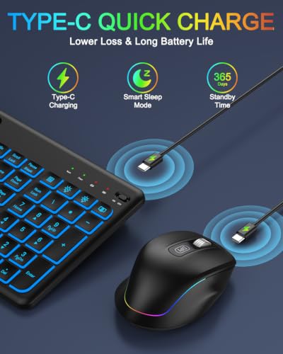 Silent Lighted Full Size Keyboard Mice Combo Computer