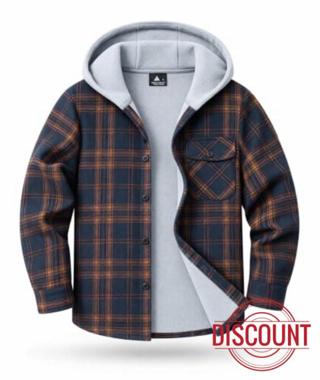 Boys Flannel Jacket Long Sleeve Hoodie Fleece Plaid Button Down Coat Kids                                                          Warm Soft Outerwear
