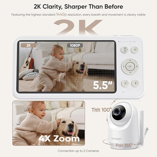 Video Monitor with Camera and Audio 240hrs Battery