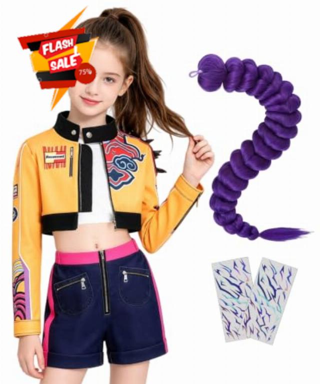 Pop Star Costume Kids Girls Fantasy Stage Outfit Halloween Costumes Set                                                          Kids Pop Star Stage Costume