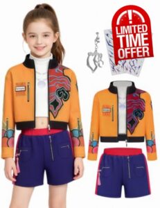 Pop Star Costume Kids Girls Stage Outfit Halloween Costumes with Accessory                                                          Hunters Costume