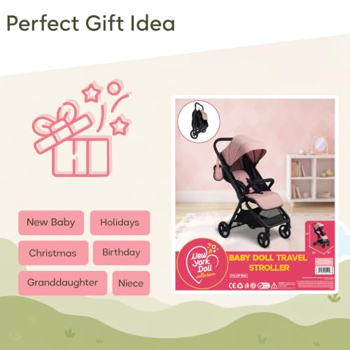 31" Tall Lightweight Toy Doll Pram for Bigger Kids