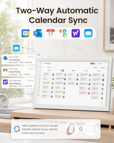 White Touch Screen Electronic Digital Wall Calendar