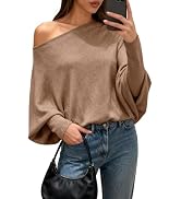 BTFBM Casual Fall Sweaters for Women 2026 Long Batwing Sleeve Ribbed Knit Tops Pullover Loose Off...