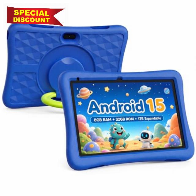 Kids Tablet 10 Inch Android Tablet for Kids Comes with a Shock-Resistant Protective Case