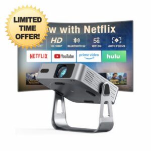 【Now with Netflix & 3000ANSI】 Smart 4K Projector with WiFi and Bluetooth