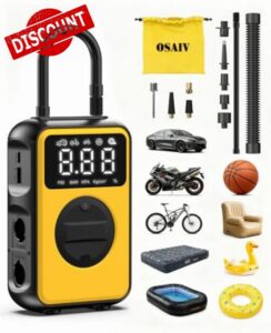 Tire Inflator Portable Air Compressor Cordless with Pressure Gauge and Auto Shut-Off Function