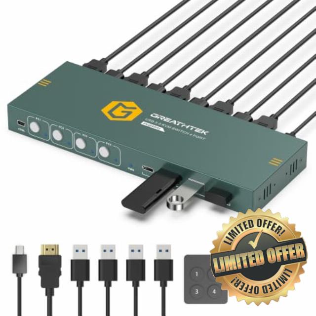 HDMI KVM Switch for 4 Computers 1 Monitor