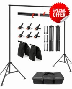 Hemmotop Heavy Duty Backdrop Stand 10×8ft - 7 Optional Widths
