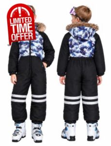 JiAmy Snow Suit for Kids One Piece Ski Suit Boy Girl 3-11Y Winter Outdoor                                                          Waterproof Protection;Lightweight Insulated Warmth;Reflective Sport Details;Double Zipper Design;Multiple Colors;kids 3-11Y