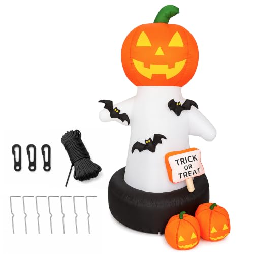 Built‑in LED Lights Blow Up Yard Decoration with Bats & Trick or Treat Sign