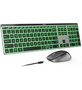 seenda COS64-2 Pro Bluetooth Keyboard Mouse Combo for Mac, 7-Color Backlit | 3-device wireless sw...